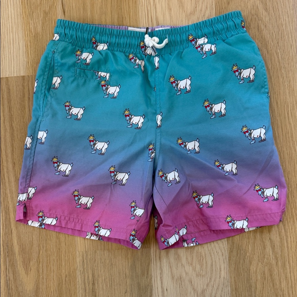 Kids Unicorn Swim Shorts - Blue and Pink